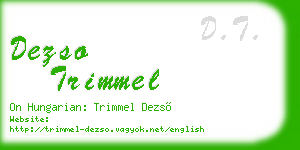 dezso trimmel business card